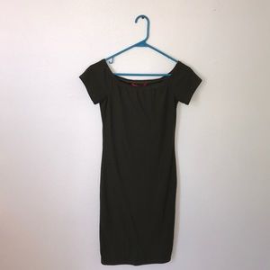 Off the shoulder Dress - Olive Green